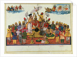 Indra, king of the gods, being anointed with soma by Indian School
