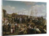 Laying the telegraph cable between Cologne and Berlin at the end of the 19th century by German School