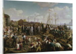 Laying the telegraph cable between Cologne and Berlin at the end of the 19th century by German School