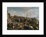 Laying the telegraph cable between Cologne and Berlin at the end of the 19th century by German School