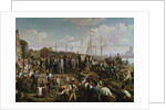 Laying the telegraph cable between Cologne and Berlin at the end of the 19th century by German School