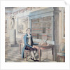 Gentleman reading in his library by French School