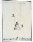 Cross-sectional drawing of a diving bell, 1785 by French School