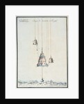 Cross-sectional drawing of a diving bell, 1785 by French School