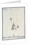 Cross-sectional drawing of a diving bell, 1785 by French School