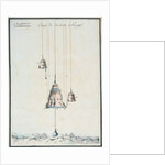 Cross-sectional drawing of a diving bell, 1785 by French School