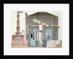 Cross-section of Watt's steam engine by French School