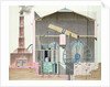 Cross-section of Watt's steam engine by French School