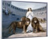 St. Blandina in the arena with lions by French School