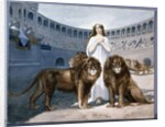 St. Blandina in the arena with lions by French School