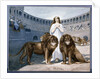 St. Blandina in the arena with lions by French School