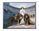 St. Blandina in the arena with lions by French School