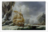 The Ship of Jules Dumont d'Urville Stuck in an Ice Floe in Antarctica by Ambroise-Louis Garneray