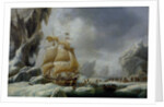 The Ship of Jules Dumont d'Urville Stuck in an Ice Floe in Antarctica by Ambroise-Louis Garneray