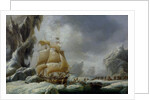 The Ship of Jules Dumont d'Urville Stuck in an Ice Floe in Antarctica by Ambroise-Louis Garneray