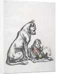 Dog and child, early 20th century by Robert Noir