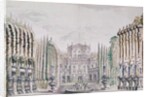 Set design of a palace for a theatre, c.1660-80 by French School