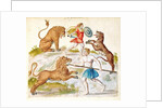 Gladiators fighting with animals by French School
