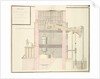 Cross-section of a steam machine to extract water from mines, c.1760 by French School
