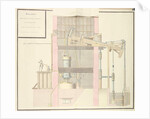 Cross-section of a steam machine to extract water from mines, c.1760 by French School