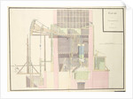 Cross-section of a steam machine to raise water from mines, c.1760 by French School