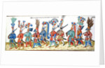Turkish Janissaries, from a collection of illustrations relating to the court of the Ottoman Sultan, c.1600 by German School