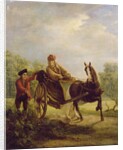 Voltaire in a cabriolet at Ferney by Jean Huber