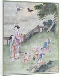 Children playing with kites by School Chinese