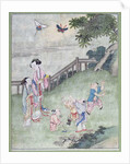 Children playing with kites by School Chinese