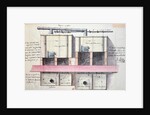 Design for system of heating water at the Hotel de Montholon in Paris, c.1787 by Jean-Jacques Lequeu