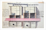 Design for system of heating water at the Hotel de Montholon in Paris, c.1787 by Jean-Jacques Lequeu