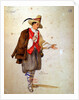 Costume design for the role of Pierrot in an 1847 production of 'Don Juan' by Moliere at the Comedie Francaise by Achille Deveria