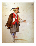 Costume design for the role of Pierrot in an 1847 production of 'Don Juan' by Moliere at the Comedie Francaise by Achille Deveria