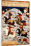 Ms Suppl.Persan 1313 Battle between Goliath and David by Persian School