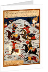 Ms Suppl.Persan 1313 Battle between Goliath and David by Persian School
