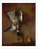 A mallard duck hanging on a wall with a Seville orange, 1720-30 by Jean-Baptiste Simeon Chardin
