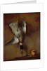 A mallard duck hanging on a wall with a Seville orange, 1720-30 by Jean-Baptiste Simeon Chardin