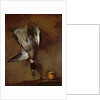 A mallard duck hanging on a wall with a Seville orange, 1720-30 by Jean-Baptiste Simeon Chardin