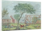 Building a house on the Ile de la Reunion, c.1810-15 by Jean-Joseph Patu de Rosemont