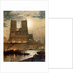 View of the West facade of the Cathedral of Notre-Dame, Paris, c.1840 by French School