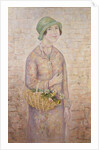 A Girl with a Basket of Flowers by Tadeusz Makowski