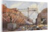 Polson Iron Work Yard, Ship War Hydra on Stocks, 1918 by Robert Ford Gagen