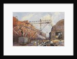 Polson Iron Work Yard, Ship War Hydra on Stocks, 1918 by Robert Ford Gagen