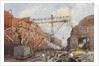 Polson Iron Work Yard, Ship War Hydra on Stocks, 1918 by Robert Ford Gagen