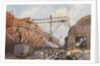 Polson Iron Work Yard, Ship War Hydra on Stocks, 1918 by Robert Ford Gagen