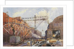 Polson Iron Work Yard, Ship War Hydra on Stocks, 1918 by Robert Ford Gagen