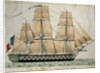 L'Inflexible Vaisseau de v. Rang de 90 Canons c.1835 by French School