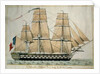L'Inflexible Vaisseau de v. Rang de 90 Canons c.1835 by French School