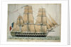 L'Inflexible Vaisseau de v. Rang de 90 Canons c.1835 by French School
