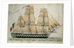 L'Inflexible Vaisseau de v. Rang de 90 Canons c.1835 by French School